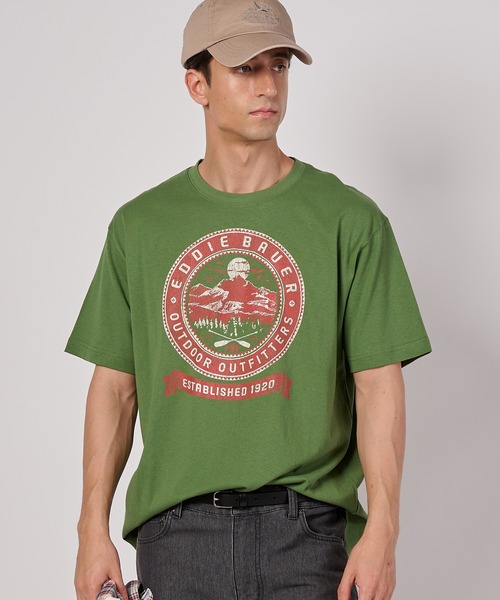 Eddie Bauer（エディーバウアー）の「グラフィックプリント 半袖Tシャツ（Tシャツ/カットソー・メンズ・ホワイト系1/ホワイト系2/ピンク/イエロー/グリーン/ブラック/ネイビー/ブラウン・XL/XXL/S/M/L）」の5枚目の写真