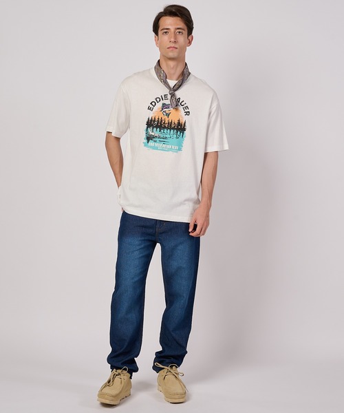 Eddie Bauer（エディーバウアー）の「グラフィックプリント 半袖Tシャツ（Tシャツ/カットソー・メンズ・ホワイト系1/ホワイト系2/ピンク/イエロー/グリーン/ブラック/ネイビー/ブラウン・XL/XXL/S/M/L）」の18枚目の写真