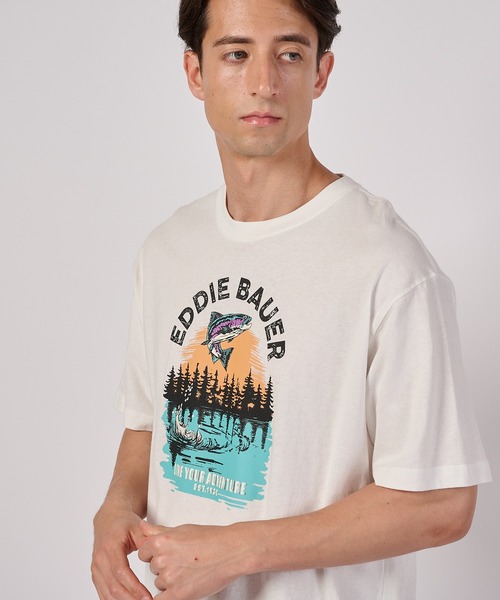 Eddie Bauer（エディーバウアー）の「グラフィックプリント 半袖Tシャツ（Tシャツ/カットソー・メンズ・ホワイト系1/ホワイト系2/ピンク/イエロー/グリーン/ブラック/ネイビー/ブラウン・XL/XXL/S/M/L）」の17枚目の写真