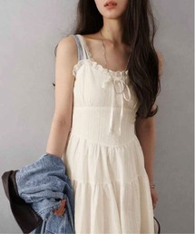 SpRay（スプレイ）の「ドットエンブロミニキャミワンピース（ワンピース）」