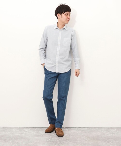 NOLLEY'S LIGHT(ノーリーズライト)の「サッカープリント レギュラーカラーシャツ(シャツ/ブラウス・メンズ・ホワイト系その他/パープル系その他・M/L)」の6枚目の写真