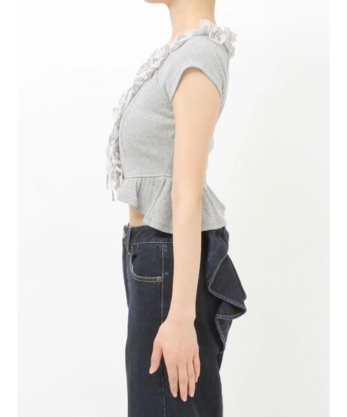 RESEXXY(リゼクシー)の「デコラティブフリルカットソー(Tシャツ/カットソー・レディース・グレー/ホワイト/ブラック・FREE)」の21枚目の写真