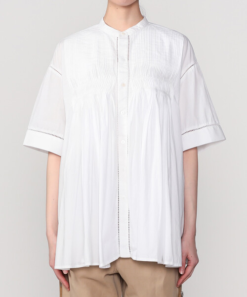 Bshop(ビショップ)の「INDIA INDUSTRY | コットンポプリン ピンタックシャツ WOMEN(シャツ/ブラウス・レディース・オフホワイト/ブラック/ピンク系その他・1)」の7枚目の写真