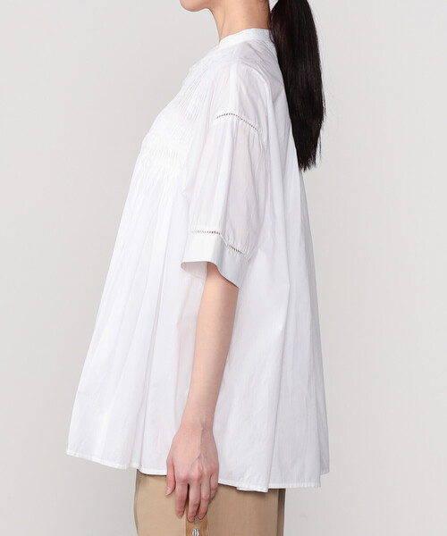 Bshop(ビショップ)の「INDIA INDUSTRY | コットンポプリン ピンタックシャツ WOMEN(シャツ/ブラウス・レディース・オフホワイト/ブラック/ピンク系その他・1)」の8枚目の写真
