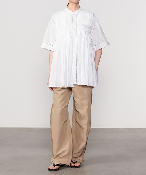 Bshop(ビショップ)の「INDIA INDUSTRY | コットンポプリン ピンタックシャツ WOMEN(シャツ/ブラウス・レディース・オフホワイト/ブラック/ピンク系その他・1)」の5枚目の写真
