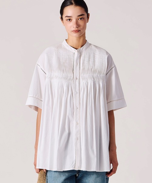 Bshop(ビショップ)の「INDIA INDUSTRY | コットンポプリン ピンタックシャツ WOMEN(シャツ/ブラウス・レディース・オフホワイト/ブラック/ピンク系その他・1)」の15枚目の写真