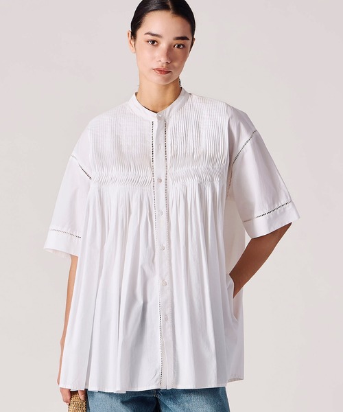 Bshop(ビショップ)の「INDIA INDUSTRY | コットンポプリン ピンタックシャツ WOMEN(シャツ/ブラウス・レディース・オフホワイト/ブラック/ピンク系その他・1)」の16枚目の写真