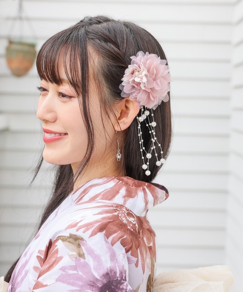 Honeys（ハニーズ）の「浴衣髪飾り（パール付）（和装小物・レディース・アイボリー/サックスブルー/ピンク・FREE）」の19枚目の写真