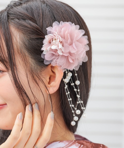 Honeys（ハニーズ）の「浴衣髪飾り（パール付）（和装小物・レディース・アイボリー/サックスブルー/ピンク・FREE）」の20枚目の写真