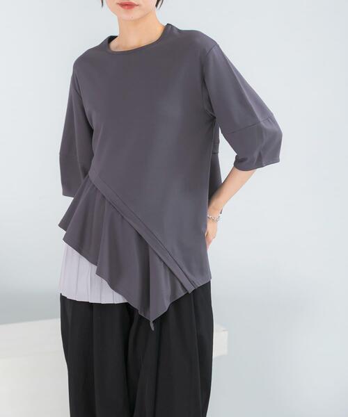 ELENDEEK スライドフレアドッキングカットソー ELENDEEK SLIDE FLARE DOCKING CUT AND SEWN（Tシャツ/カットソー