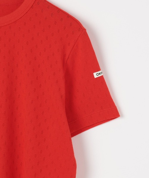 ORCIVAL(オーシバル)の「【ORCIVAL(オーシバル)】クルーネックメッシュTシャツ(Tシャツ/カットソー・レディース・ブラック/レッド・FREE)」の6枚目の写真