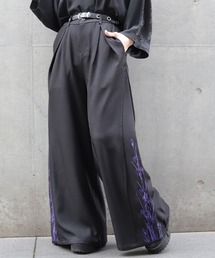 菖蒲刺繍ワイドパンツ