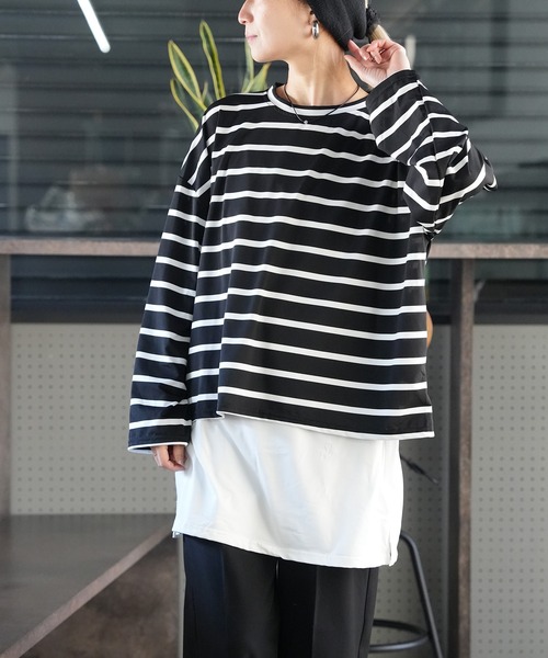 Kotoe(コトエ)の「【速乾】ビッグシルエット ルーズボーダーロンT(Tシャツ/カットソー・レディース・ブラック/ホワイト・FREE)」の20枚目の写真