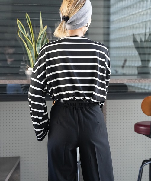 Kotoe(コトエ)の「【速乾】ビッグシルエット ルーズボーダーロンT(Tシャツ/カットソー・レディース・ブラック/ホワイト・FREE)」の14枚目の写真