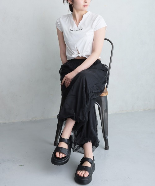 DEMETER(デメテル)の「厚底 プラットフォーム ベルクロ スポーツサンダル(サンダル・レディース・ブラック/ホワイト/ベージュ・S/M/L/LL)」の22枚目の写真