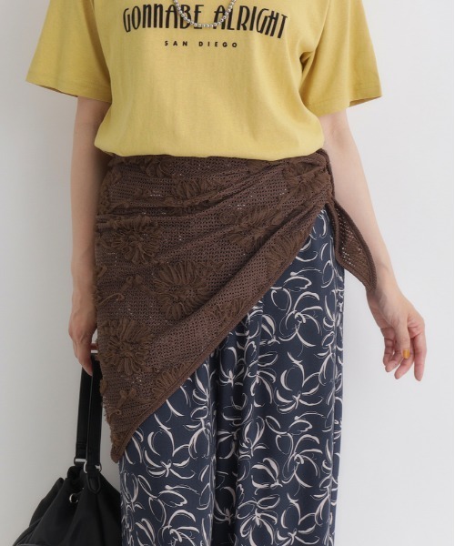 BACK NUMBER（バックナンバー）の「シアー刺繍スカーフ（バンダナ/スカーフ・レディース・ブラック/ブラウン/キナリ・ONE SIZE）」の3枚目の写真