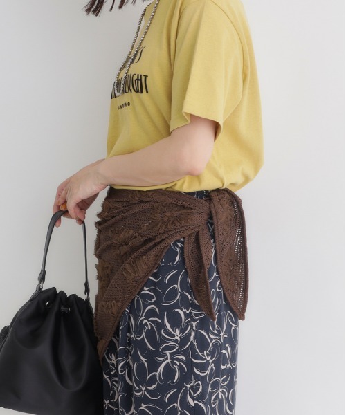 BACK NUMBER（バックナンバー）の「シアー刺繍スカーフ（バンダナ/スカーフ・レディース・ブラック/ブラウン/キナリ・ONE SIZE）」の4枚目の写真
