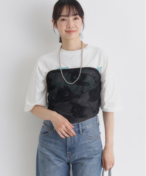 BACK NUMBER（バックナンバー）の「シアー刺繍スカーフ（バンダナ/スカーフ・レディース・ブラック/ブラウン/キナリ・ONE SIZE）」の9枚目の写真