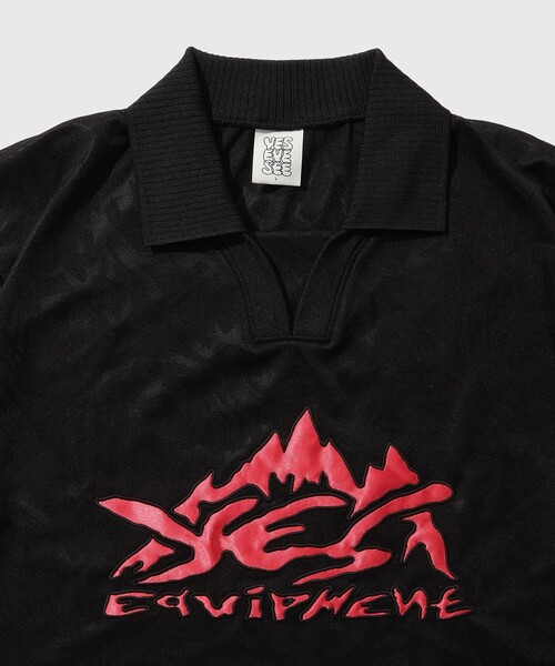 YESEYESEE(イエスアイシー)の「【YESEYESEE/イエスアイシー】Y.E.S Jacquard Football tee(ポロシャツ・メンズ・ブルー/ブラック・L/M)」の3枚目の写真