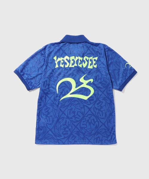 YESEYESEE(イエスアイシー)の「【YESEYESEE/イエスアイシー】Y.E.S Jacquard Football tee(ポロシャツ・メンズ・ブルー/ブラック・L/M)」の12枚目の写真