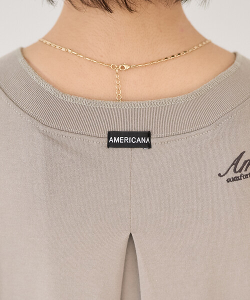 FREAK'S STORE（フリークスストア）の「Americana × THOUSAND MILE × FREAK'S STORE/アメリカーナ × サウザンドマイル 別注 スキッパーネック Tシャツワンピース/吸汗 速乾 抗菌防臭効果あり（ワンピース・レディース・グレー/チャコール・ﾌﾘ-）」の14枚目の写真