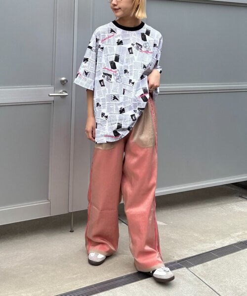SOUNDSGOOOOD（サウンズグッド）の「【SOUNDS GOOOOD】ニュースペーパーTEE（Tシャツ/カットソー・メンズ・レッド/ホワイト・ONE SIZE）」の5枚目の写真