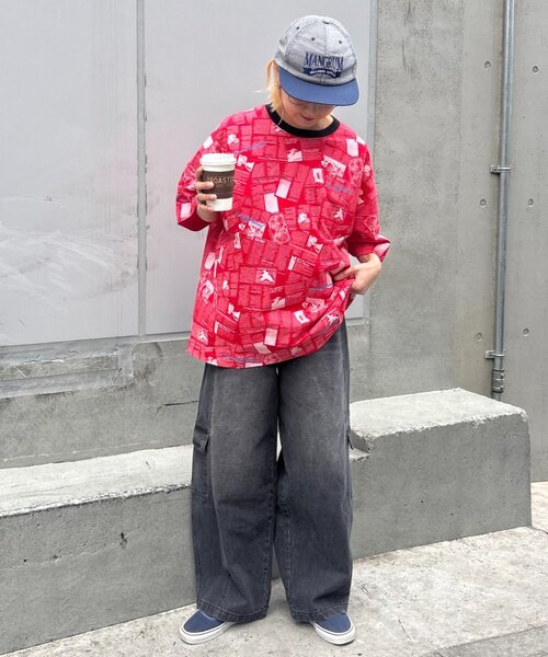 SOUNDSGOOOOD（サウンズグッド）の「【SOUNDS GOOOOD】ニュースペーパーTEE（Tシャツ/カットソー・メンズ・レッド/ホワイト・ONE SIZE）」の6枚目の写真