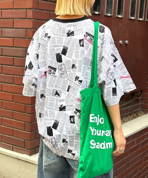 SOUNDSGOOOOD（サウンズグッド）の「【SOUNDS GOOOOD】ニュースペーパーTEE（Tシャツ/カットソー・メンズ・レッド/ホワイト・ONE SIZE）」の9枚目の写真