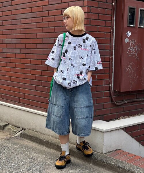 SOUNDSGOOOOD（サウンズグッド）の「【SOUNDS GOOOOD】ニュースペーパーTEE（Tシャツ/カットソー・メンズ・レッド/ホワイト・ONE SIZE）」の10枚目の写真