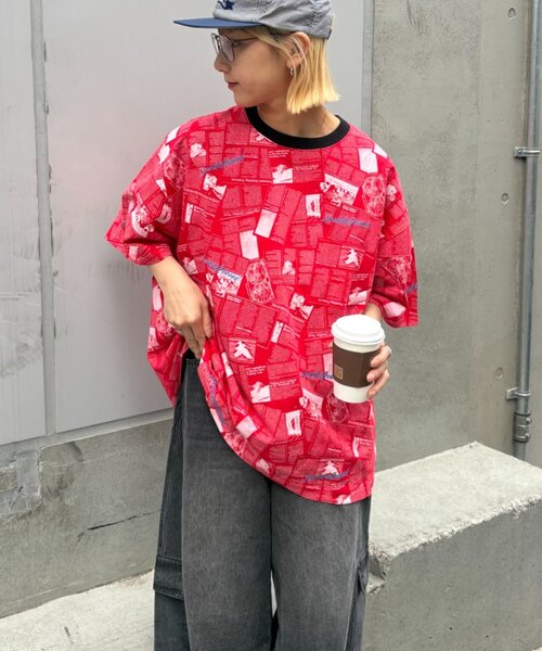 SOUNDSGOOOOD（サウンズグッド）の「【SOUNDS GOOOOD】ニュースペーパーTEE（Tシャツ/カットソー・メンズ・レッド/ホワイト・ONE SIZE）」の13枚目の写真
