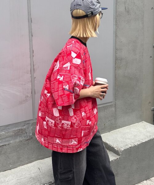 SOUNDSGOOOOD（サウンズグッド）の「【SOUNDS GOOOOD】ニュースペーパーTEE（Tシャツ/カットソー・メンズ・レッド/ホワイト・ONE SIZE）」の14枚目の写真