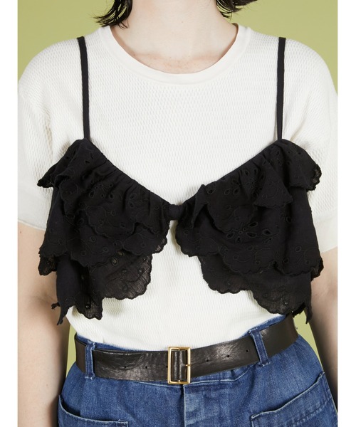 crinkle crinkle crinkle(クリンクルクリンクルクリンクル)の「【crinkle crinkle crinkle】embroidery scallup bra/エンブロイダリースカラップブラ(キャミソール・レディース・グリーン/ブラック・FREE)」の12枚目の写真