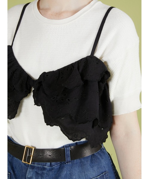 crinkle crinkle crinkle(クリンクルクリンクルクリンクル)の「【crinkle crinkle crinkle】embroidery scallup bra/エンブロイダリースカラップブラ(キャミソール・レディース・グリーン/ブラック・FREE)」の13枚目の写真