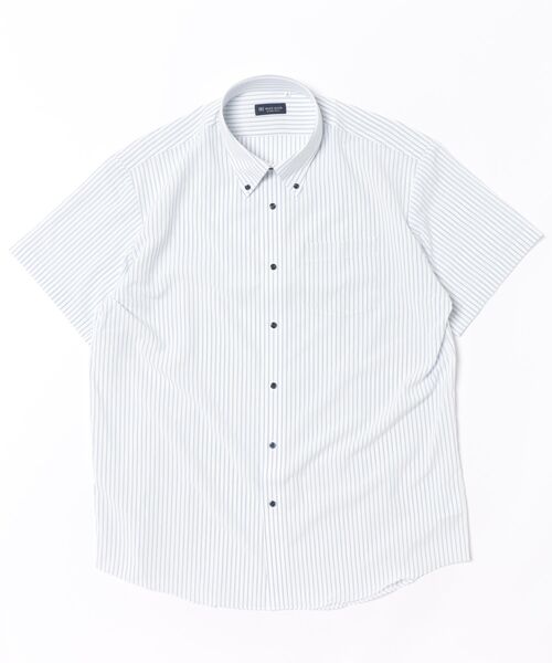 TOKYO SHIRTS(トウキョウシャツ)の「【吸水速乾】【COFREX】形態安定ノンアイロン ボタンダウン 半袖ビジネスワイシャツ (大きいサイズ)(ビジネスシャツ・メンズ・ブルー・首回り45cm/首回り47cm)」の6枚目の写真