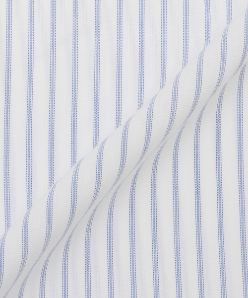 TOKYO SHIRTS(トウキョウシャツ)の「【吸水速乾】【COFREX】形態安定ノンアイロン ボタンダウン 半袖ビジネスワイシャツ (大きいサイズ)(ビジネスシャツ・メンズ・ブルー・首回り45cm/首回り47cm)」の5枚目の写真