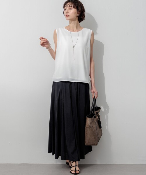 23区(ニジュウサンク)の「シフォンコンビ ジョーゼット ブラウス(シャツ/ブラウス・レディース・アイボリー系/ホワイト系・38)」の5枚目の写真