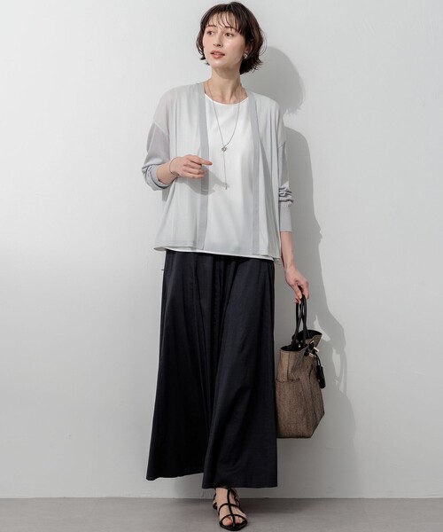 23区(ニジュウサンク)の「シフォンコンビ ジョーゼット ブラウス(シャツ/ブラウス・レディース・アイボリー系/ホワイト系・38)」の7枚目の写真