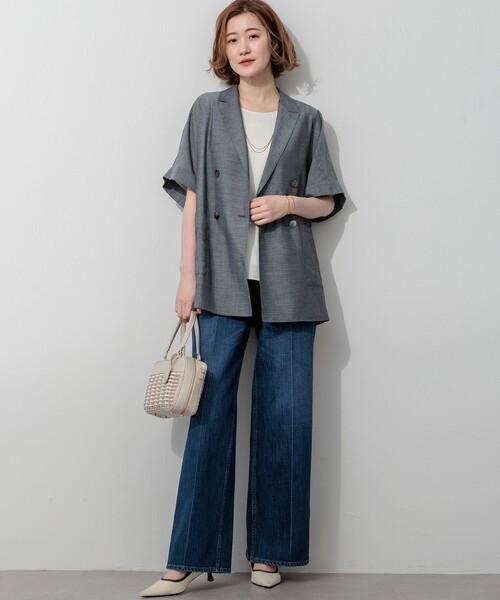 23区(ニジュウサンク)の「シフォンコンビ ジョーゼット ブラウス(シャツ/ブラウス・レディース・アイボリー系/ホワイト系・38)」の10枚目の写真