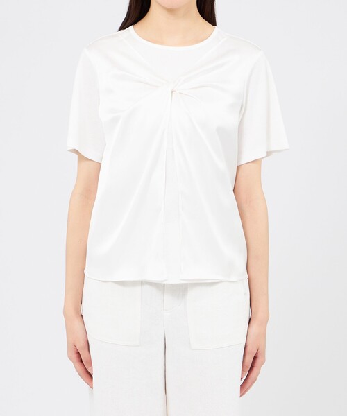 EPOCA(エポカ)の「サテンコンビジャージー デザインカットソー(Tシャツ/カットソー・レディース・ホワイト/ブラック・40)」の5枚目の写真