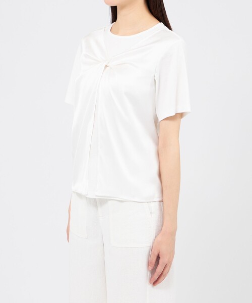 EPOCA(エポカ)の「サテンコンビジャージー デザインカットソー(Tシャツ/カットソー・レディース・ホワイト/ブラック・40)」の6枚目の写真