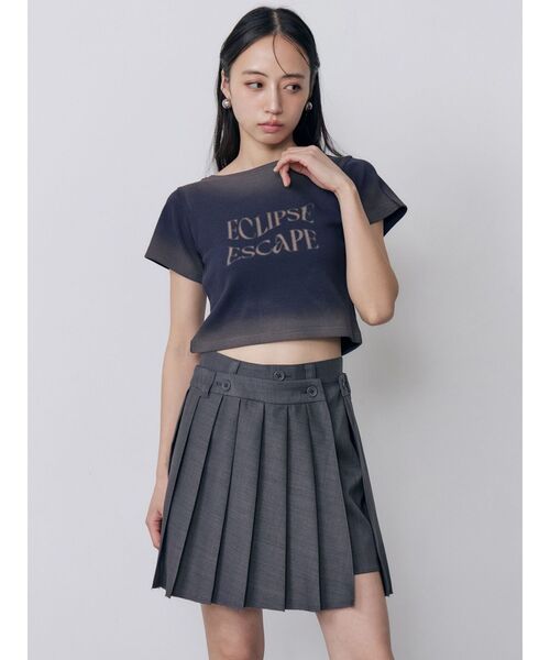 MURUA(ムルーア)の「シャドウクロップドTシャツ 夏服(Tシャツ/カットソー・レディース・ホワイト/ネイビー/ピンク・FREE)」の11枚目の写真