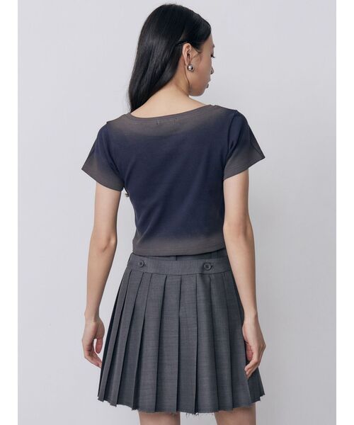 MURUA(ムルーア)の「シャドウクロップドTシャツ 夏服(Tシャツ/カットソー・レディース・ホワイト/ネイビー/ピンク・FREE)」の13枚目の写真