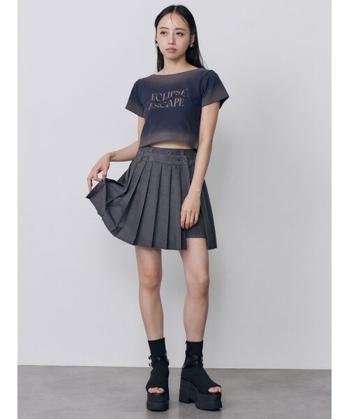 MURUA(ムルーア)の「シャドウクロップドTシャツ 夏服(Tシャツ/カットソー・レディース・ホワイト/ネイビー/ピンク・FREE)」の15枚目の写真
