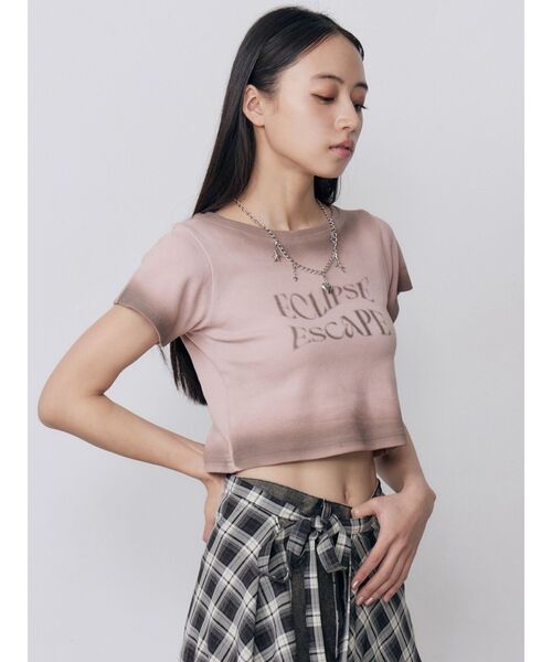MURUA(ムルーア)の「シャドウクロップドTシャツ 夏服(Tシャツ/カットソー・レディース・ホワイト/ネイビー/ピンク・FREE)」の19枚目の写真