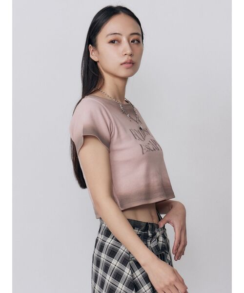 MURUA(ムルーア)の「シャドウクロップドTシャツ 夏服(Tシャツ/カットソー・レディース・ホワイト/ネイビー/ピンク・FREE)」の20枚目の写真