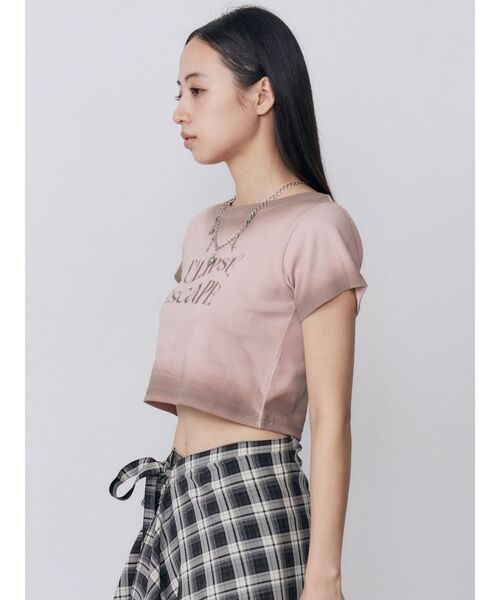 MURUA(ムルーア)の「シャドウクロップドTシャツ 夏服(Tシャツ/カットソー・レディース・ホワイト/ネイビー/ピンク・FREE)」の21枚目の写真