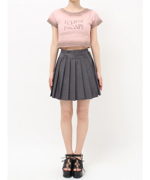 MURUA(ムルーア)の「シャドウクロップドTシャツ 夏服(Tシャツ/カットソー・レディース・ホワイト/ネイビー/ピンク・FREE)」の5枚目の写真