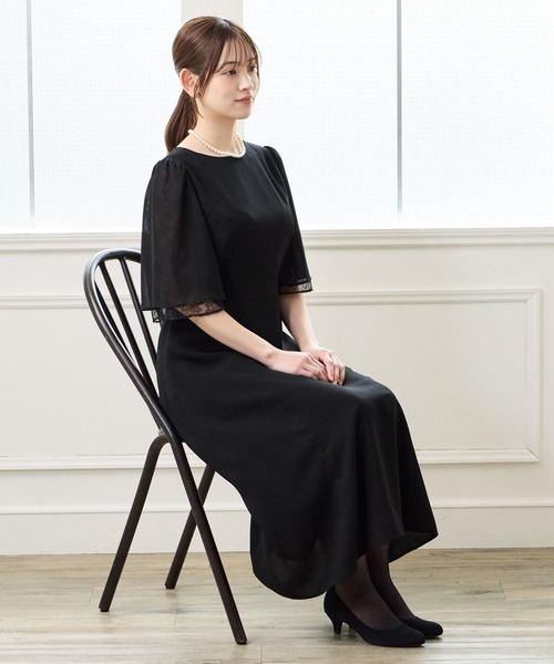 夏用喪服・礼服】マシンウォッシャブル レースレイヤードスリーブ