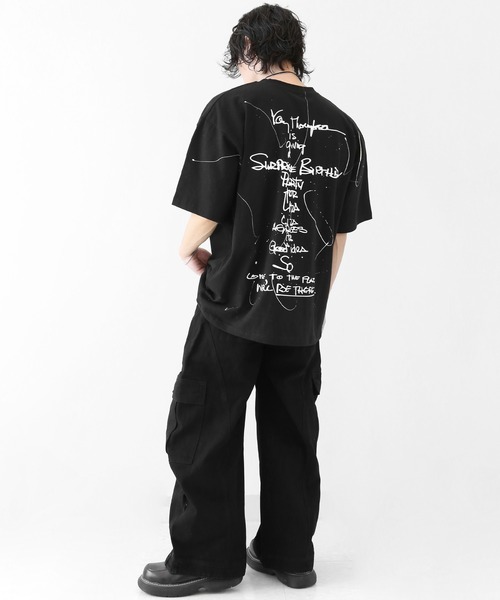 minsobi(ミンソビ)の「ペインティングアート グラフィック ルーズ半袖Tシャツ ユニセックス(Tシャツ/カットソー・メンズ・ブラック/ホワイト・FREE)」の5枚目の写真