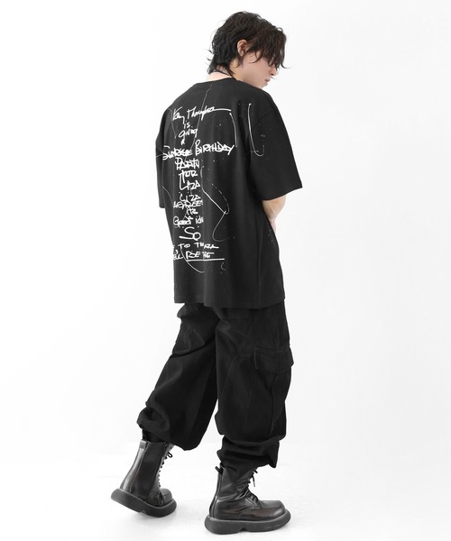 minsobi(ミンソビ)の「ペインティングアート グラフィック ルーズ半袖Tシャツ ユニセックス(Tシャツ/カットソー・メンズ・ブラック/ホワイト・FREE)」の3枚目の写真